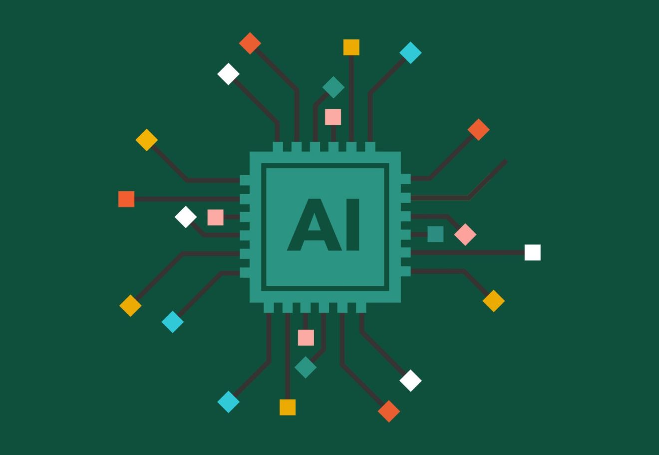 A stylized illustration of AI.