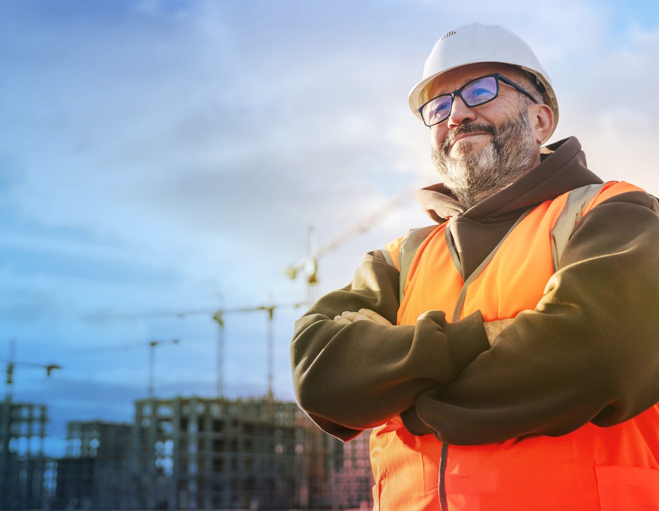 Man hard hat construction