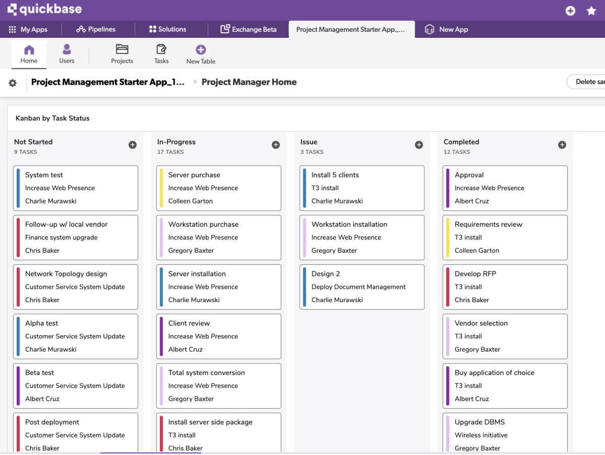 Project Management Starter App | Quickbase
